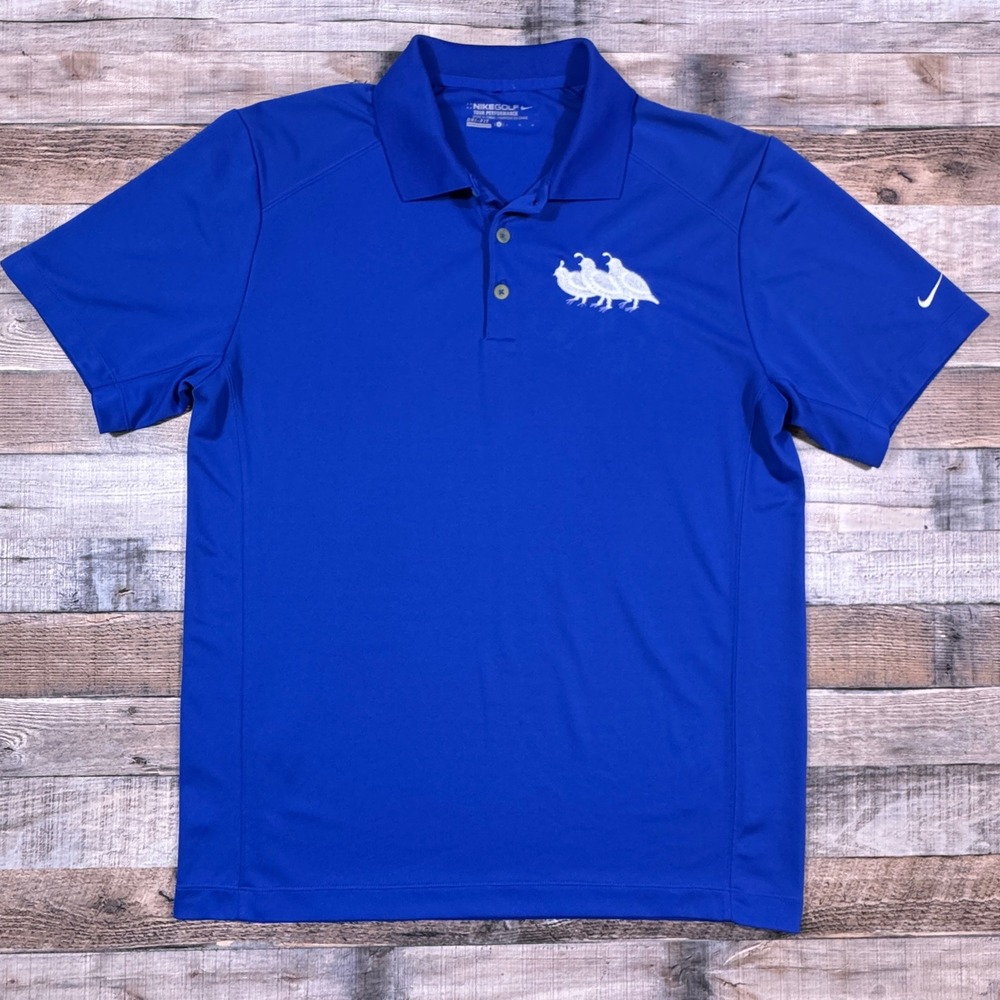 Nike Golf Mens Dri-FIT Polo Shirt Blue Quail Lodge Golf Club Large